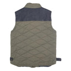 DIESEL Mens Green Quilted Jacket L Polyester Blend Zip Pockets Casual Outerwear