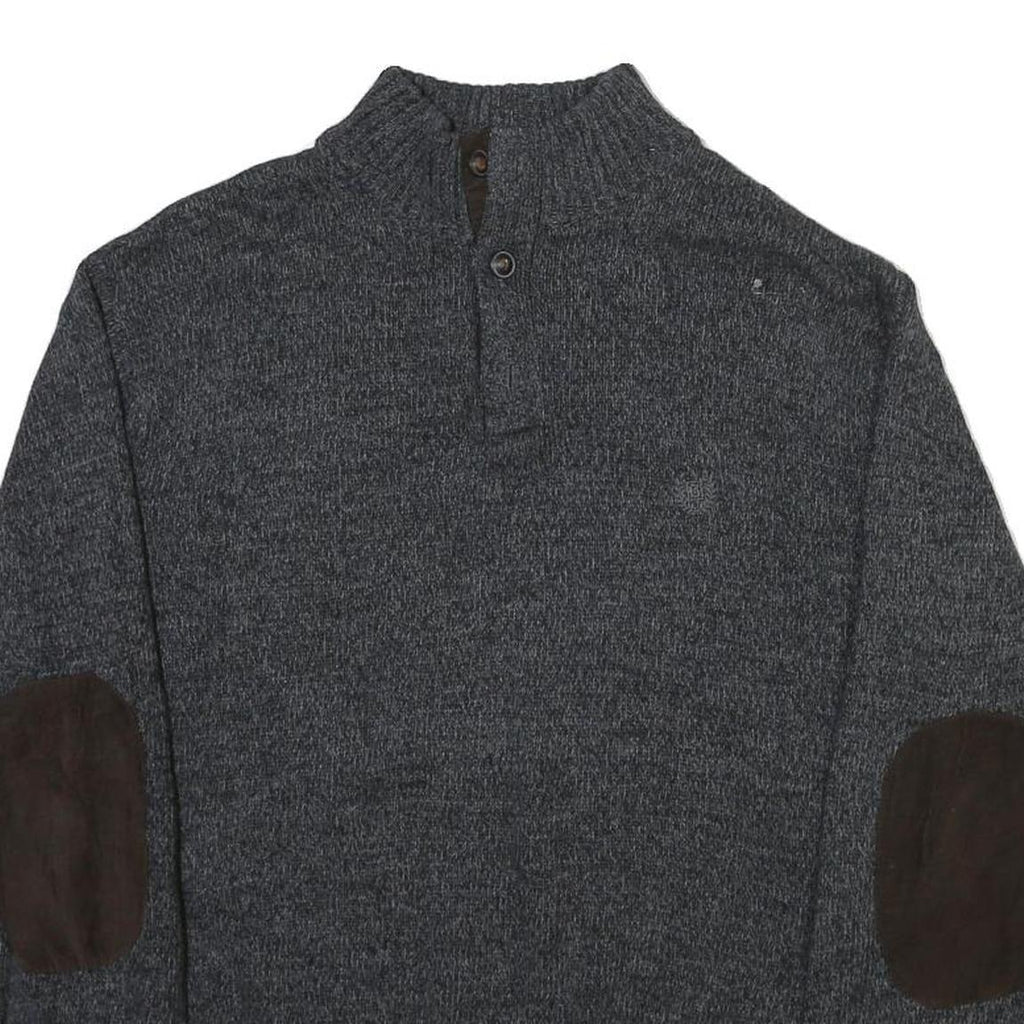CHAPS Mens Grey Jumper Pullover Plain Roll Neck Regular L Cotton Blend Knitwear