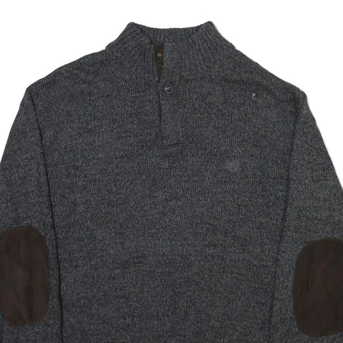 CHAPS Mens Grey Jumper Pullover Plain Roll Neck Regular L Cotton Blend Knitwear