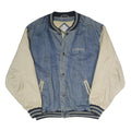 GEAR FOR SPORTS Mens Blue & Cream Denim Button Jacket L Cotton Blend Casual