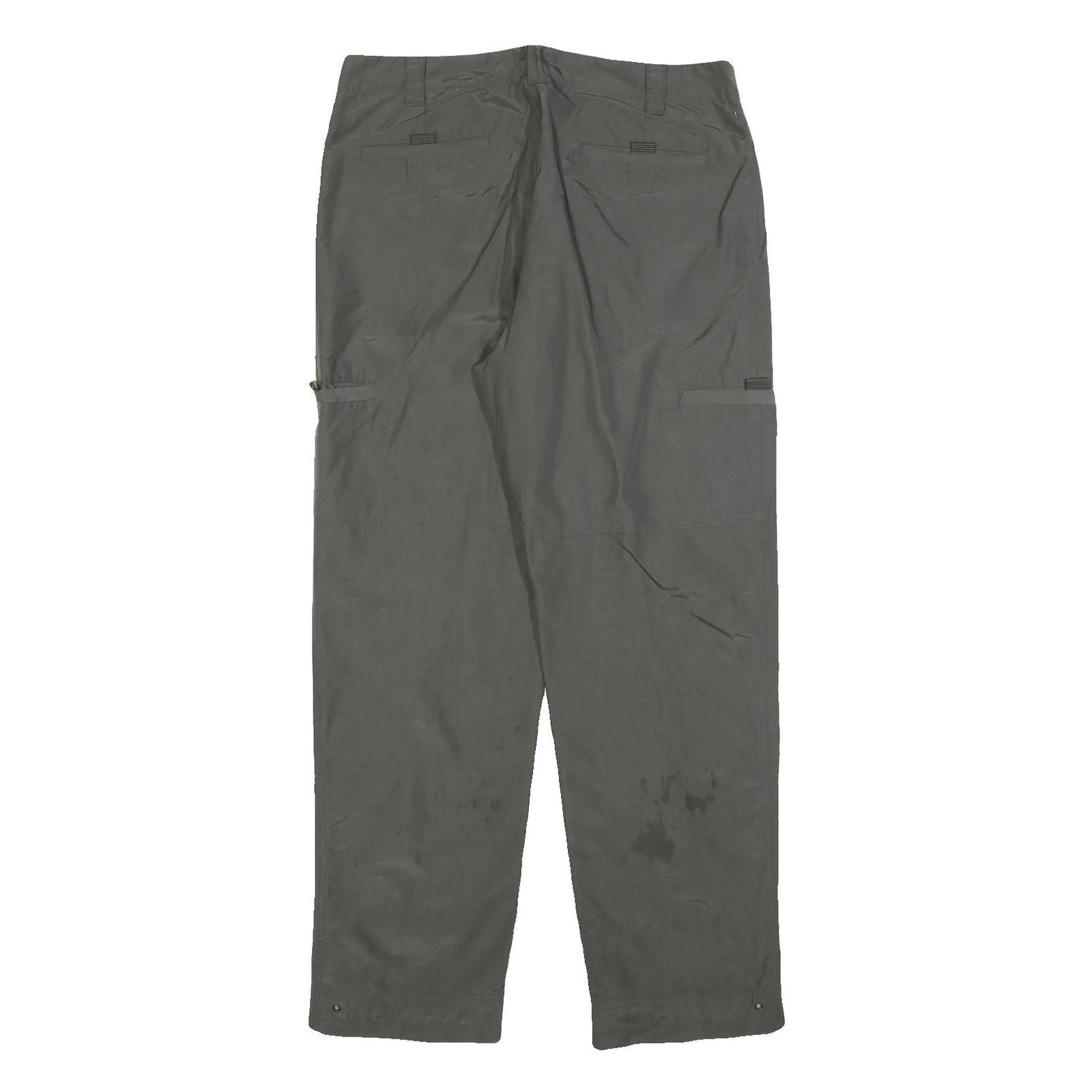 BLACK & BROWN Mens Polyester Blend Grey Regular Fit Straight Leg Trousers W34