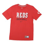 NIKE Mens Red Reds Baseball Graphic T-Shirt S Short Sleeve Crew Neck