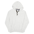 CHAPS Mens White Hoodie Pullover L Button Neck Hooded Cotton Blend Jumper