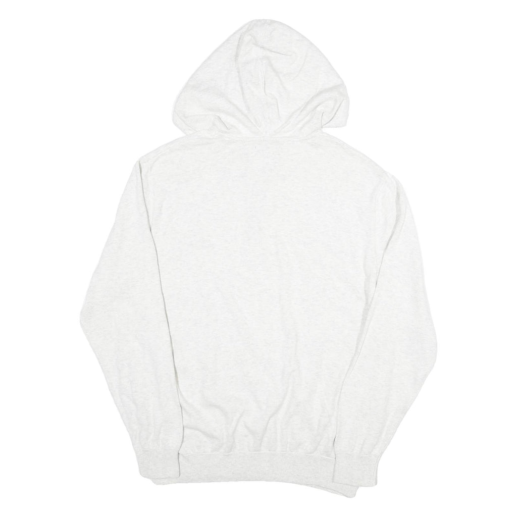 CHAPS Mens White Hoodie Pullover L Button Neck Hooded Cotton Blend Jumper