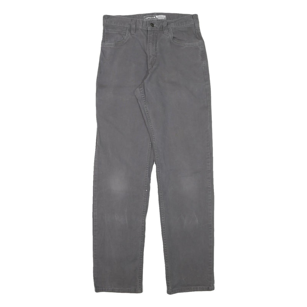 CARHARTT Mens Cotton Blend Grey Relaxed Straight Trousers W28 L32 Workwear