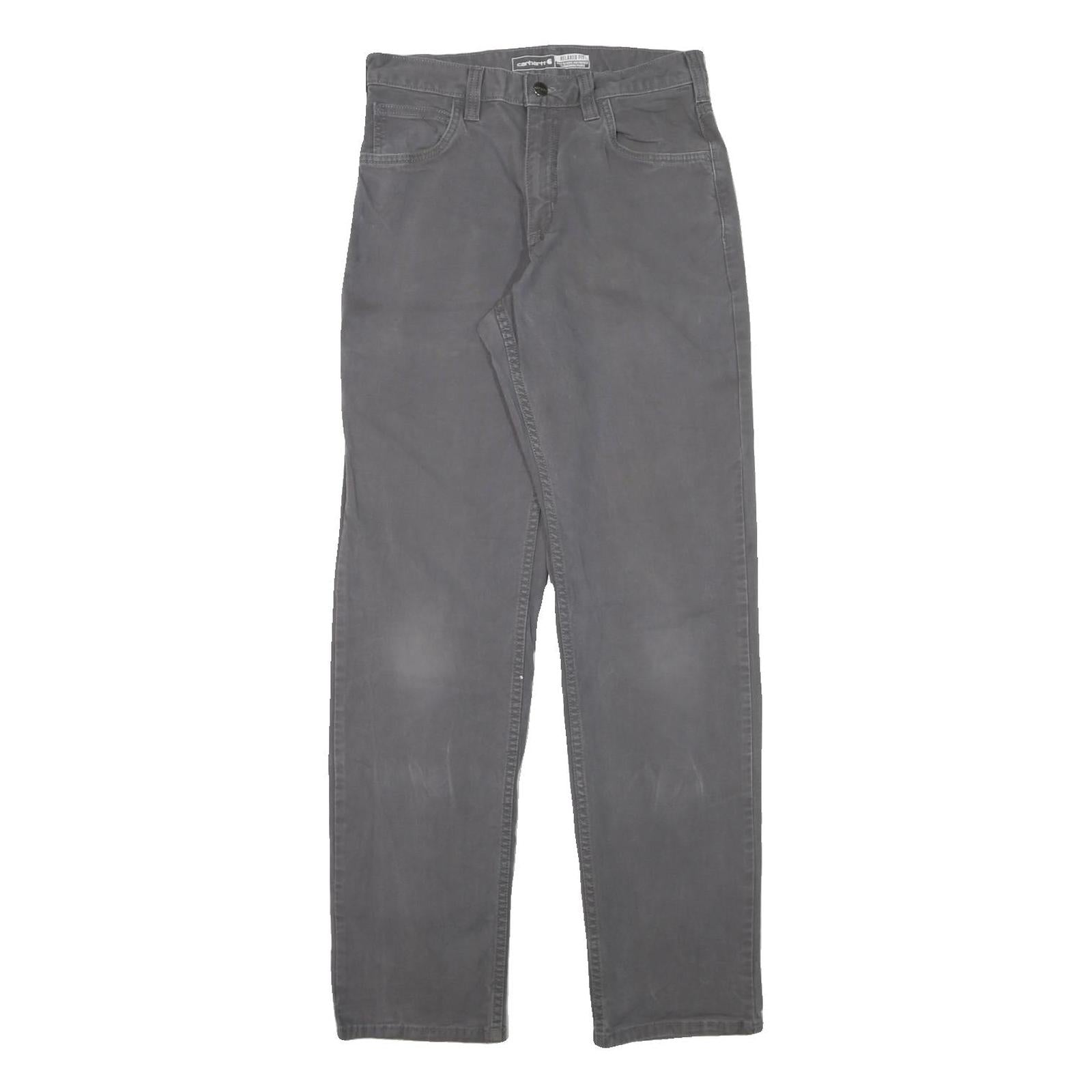 CARHARTT Mens Cotton Blend Grey Relaxed Straight Trousers W28 L32 Workwear