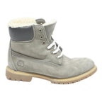 TIMBERLAND Womens Grey Leather Lace-Up Ankle Boots UK 5 Winter Warm Lined