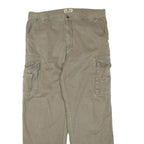 WOOLRICH Mens Beige Cargo Cotton Blend Regular Leg W36 L32 Zip Jeans Utility
