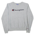 CHAMPION Mens Grey Crew Neck XS Logo Print Cotton Blend Sweatshirt Pullover