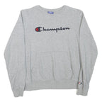CHAMPION Mens Grey Crew Neck XS Logo Print Cotton Blend Sweatshirt Pullover