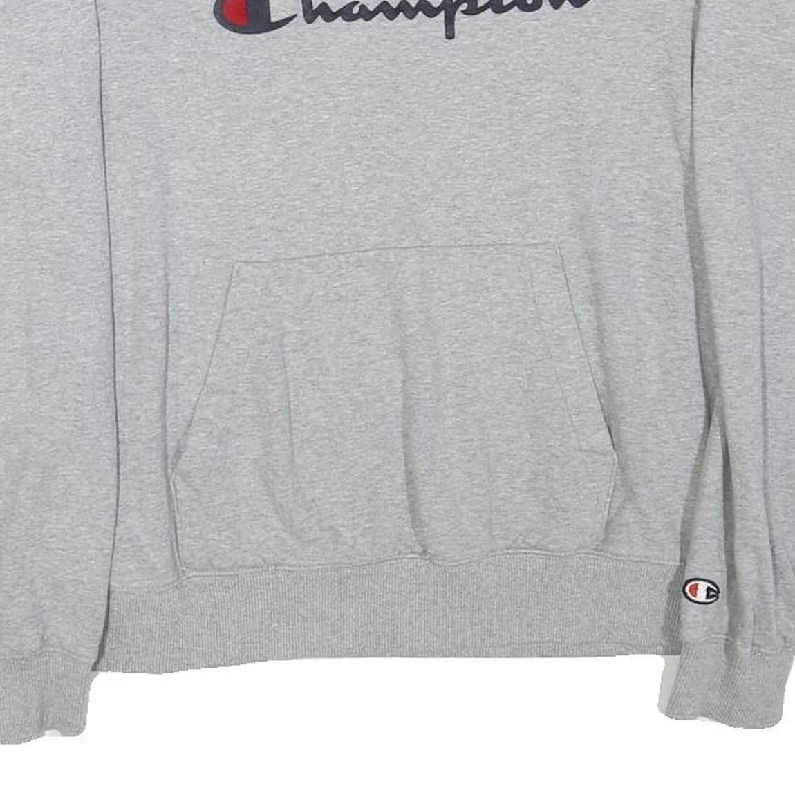 CHAMPION Mens Grey Crew Neck XS Logo Print Cotton Blend Sweatshirt Pullover