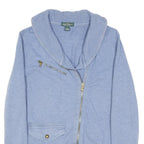 LAUREN RALPH LAUREN Womens Blue Cotton Blend Jacket S Zip Casual Comfortable