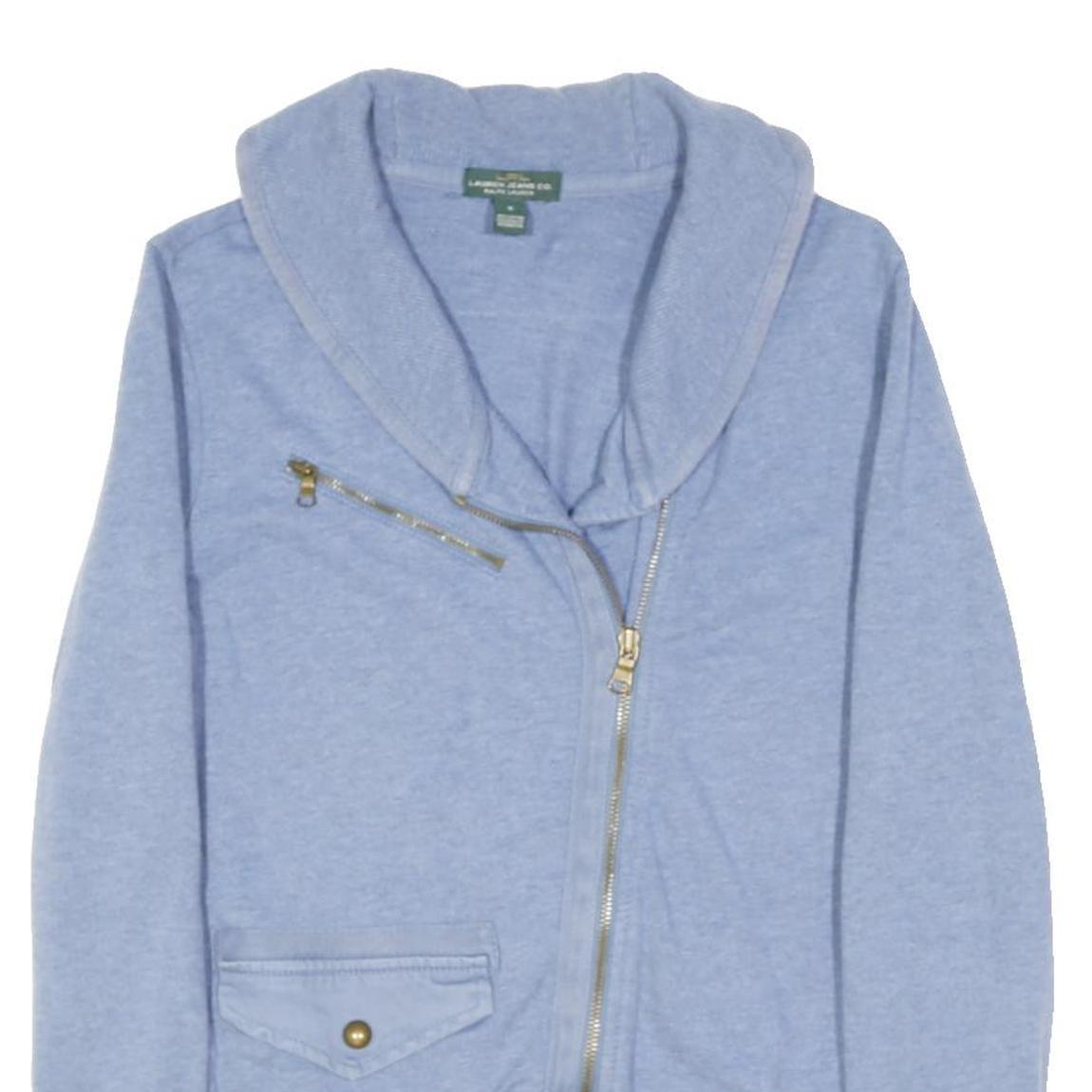 LAUREN RALPH LAUREN Womens Blue Cotton Blend Jacket S Zip Casual Comfortable