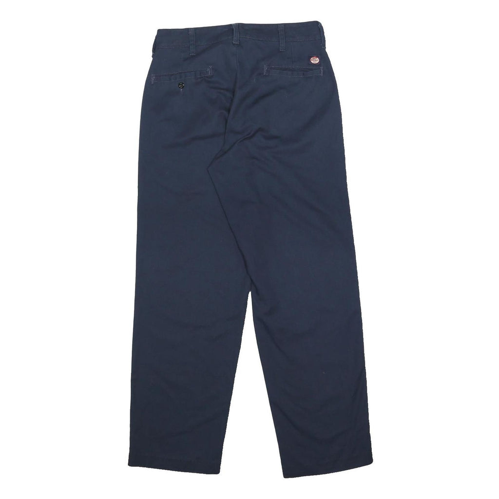 RED KAP Mens Cotton Blend Blue & Navy Regular Fit Straight Leg Trousers W30 L28
