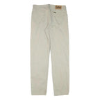 LEE Mens Cotton Blend Beige Regular Fit Straight Leg Trousers W32 L33 Casual Zip