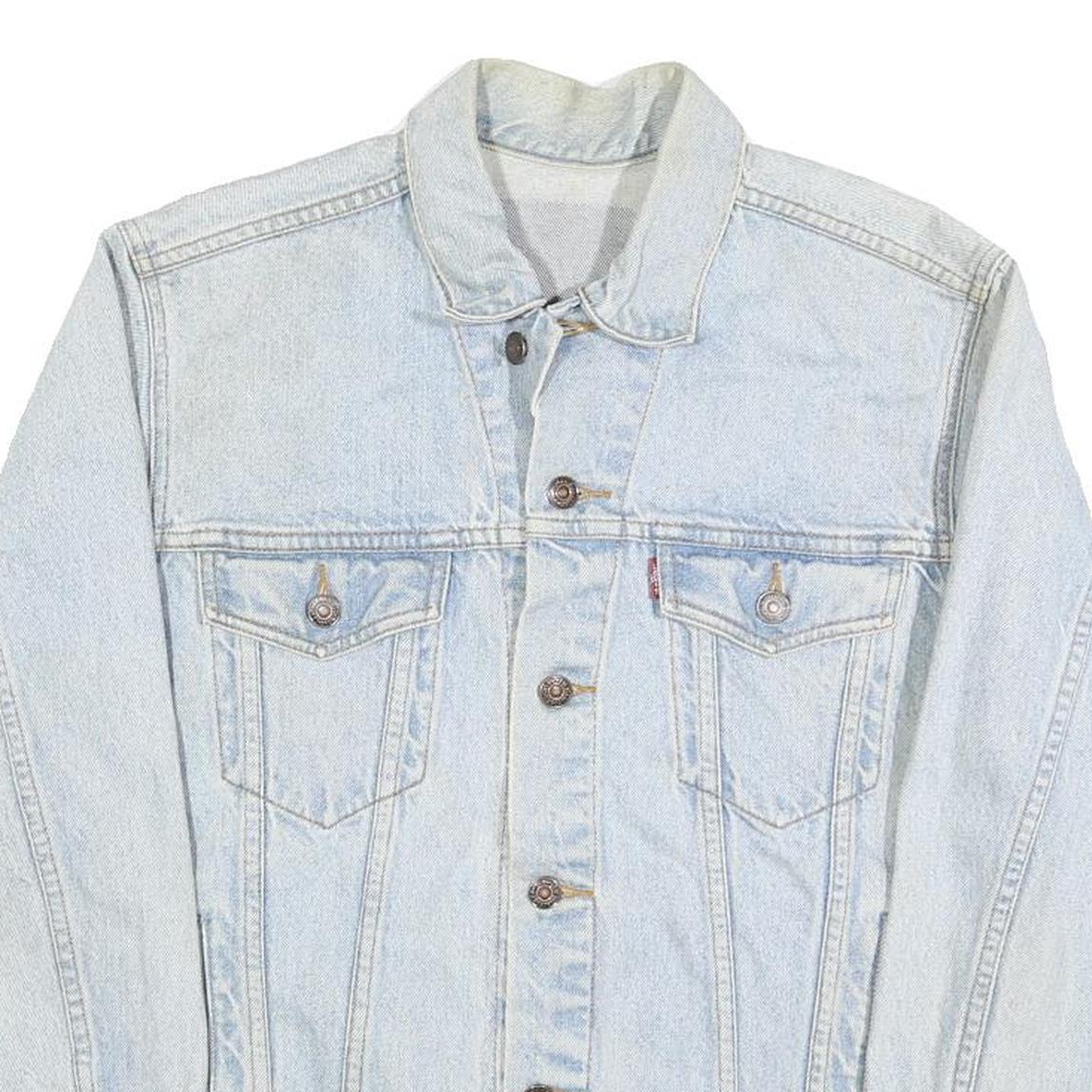 LEVI'S Mens Blue Denim Jacket S Cotton Classic Button Closure Casual Retro