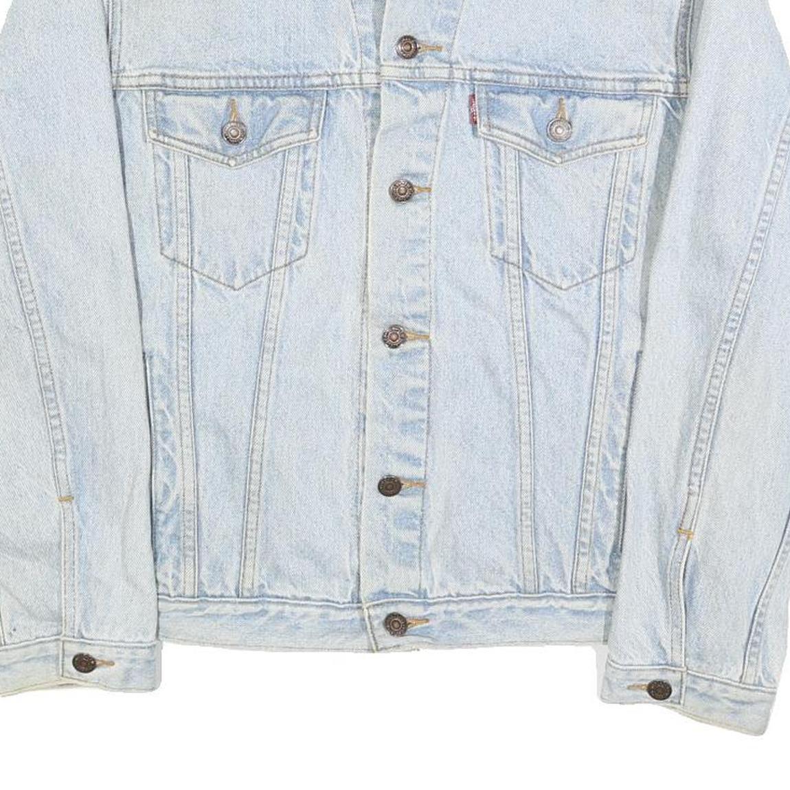LEVI'S Mens Blue Denim Jacket S Cotton Classic Button Closure Casual Retro