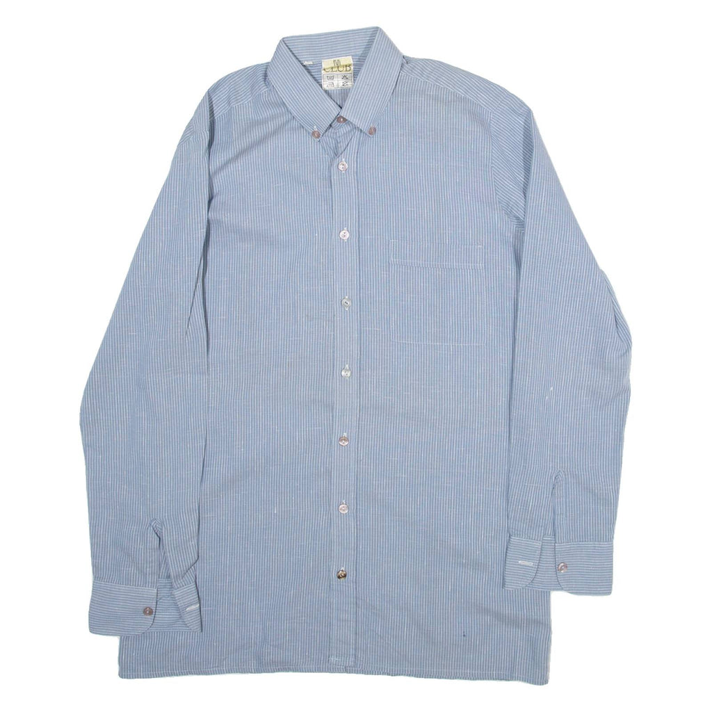 CLUB Mens Shirt Blue Striped Long Sleeve M