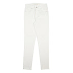 LEVI'S 721 Womens Slim White Denim Jeans W26 L30 Stretch Cotton Blend Zip