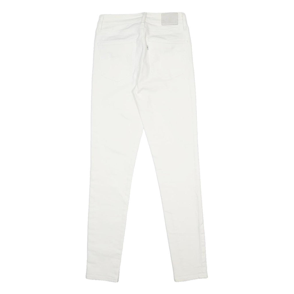 LEVI'S 721 Womens Slim White Denim Jeans W26 L30 Stretch Cotton Blend Zip