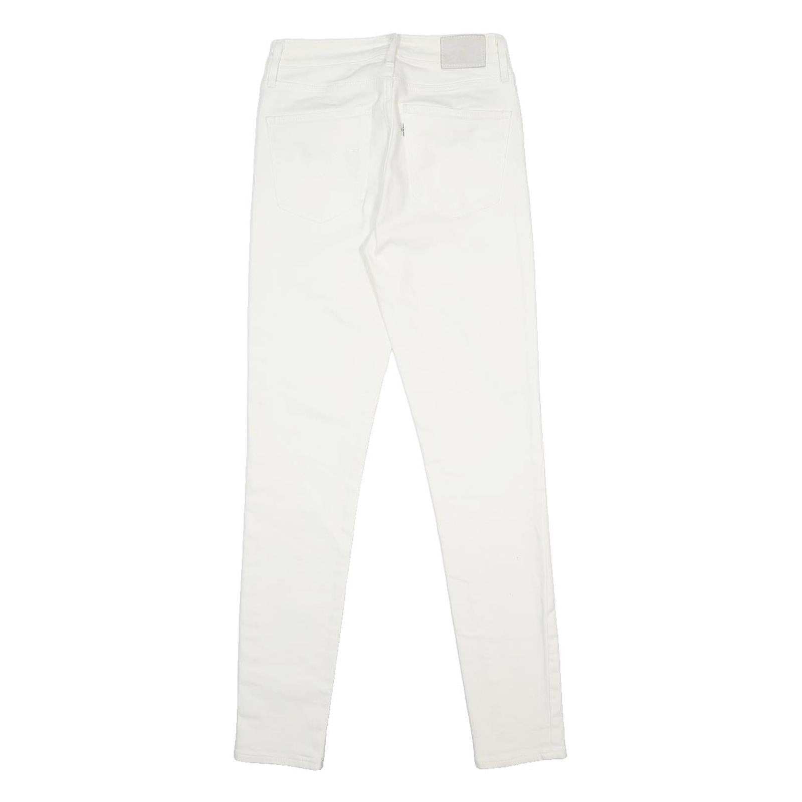 LEVI'S 721 Womens Slim White Denim Jeans W26 L30 Stretch Cotton Blend Zip