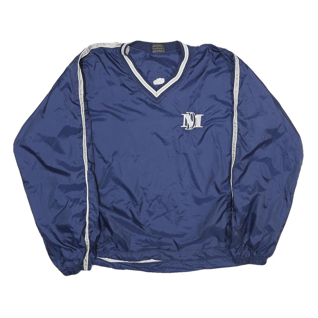 BOOMBAH Mens Navy Sweatshirt V-Neck L Lightweight Nylon Pullover Sports Style