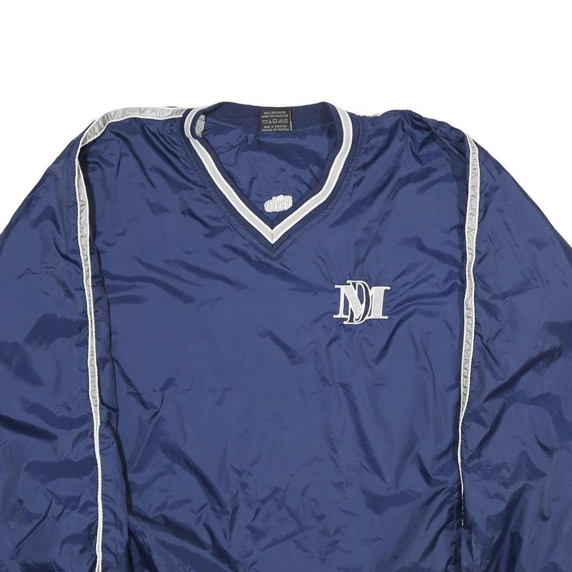 BOOMBAH Mens Navy Sweatshirt V-Neck L Lightweight Nylon Pullover Sports Style