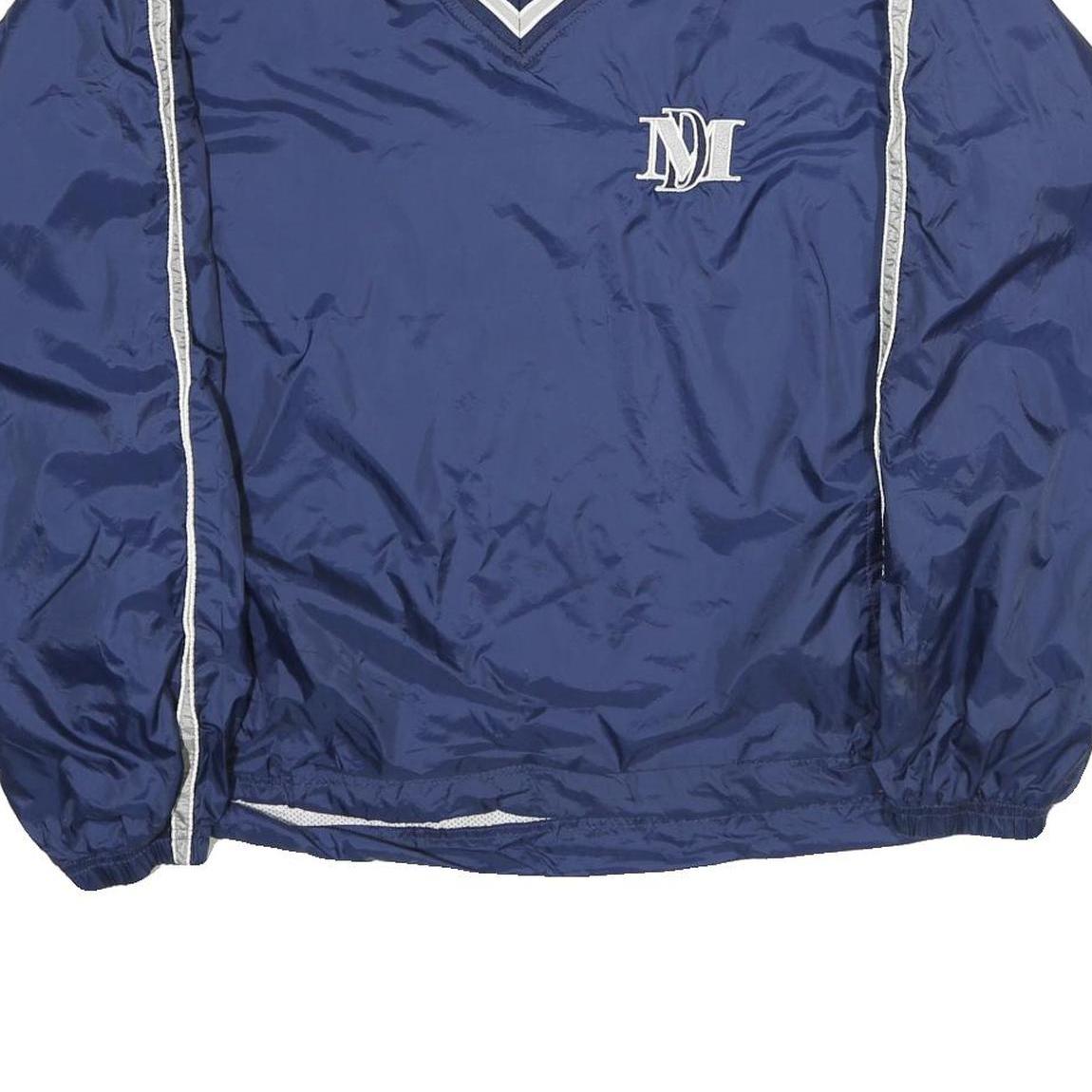 BOOMBAH Mens Navy Sweatshirt V-Neck L Lightweight Nylon Pullover Sports Style