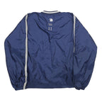 BOOMBAH Mens Navy Sweatshirt V-Neck L Lightweight Nylon Pullover Sports Style