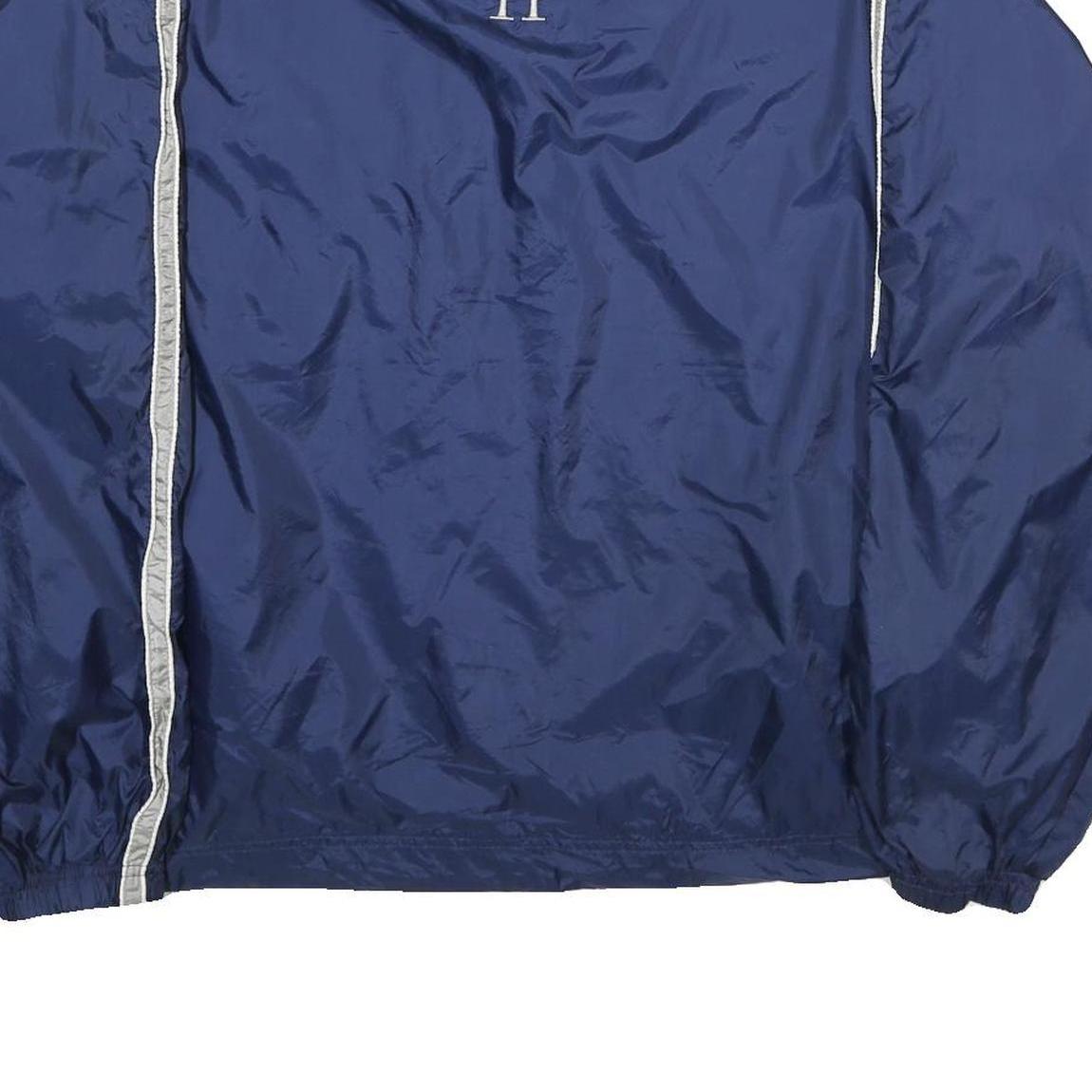 BOOMBAH Mens Navy Sweatshirt V-Neck L Lightweight Nylon Pullover Sports Style