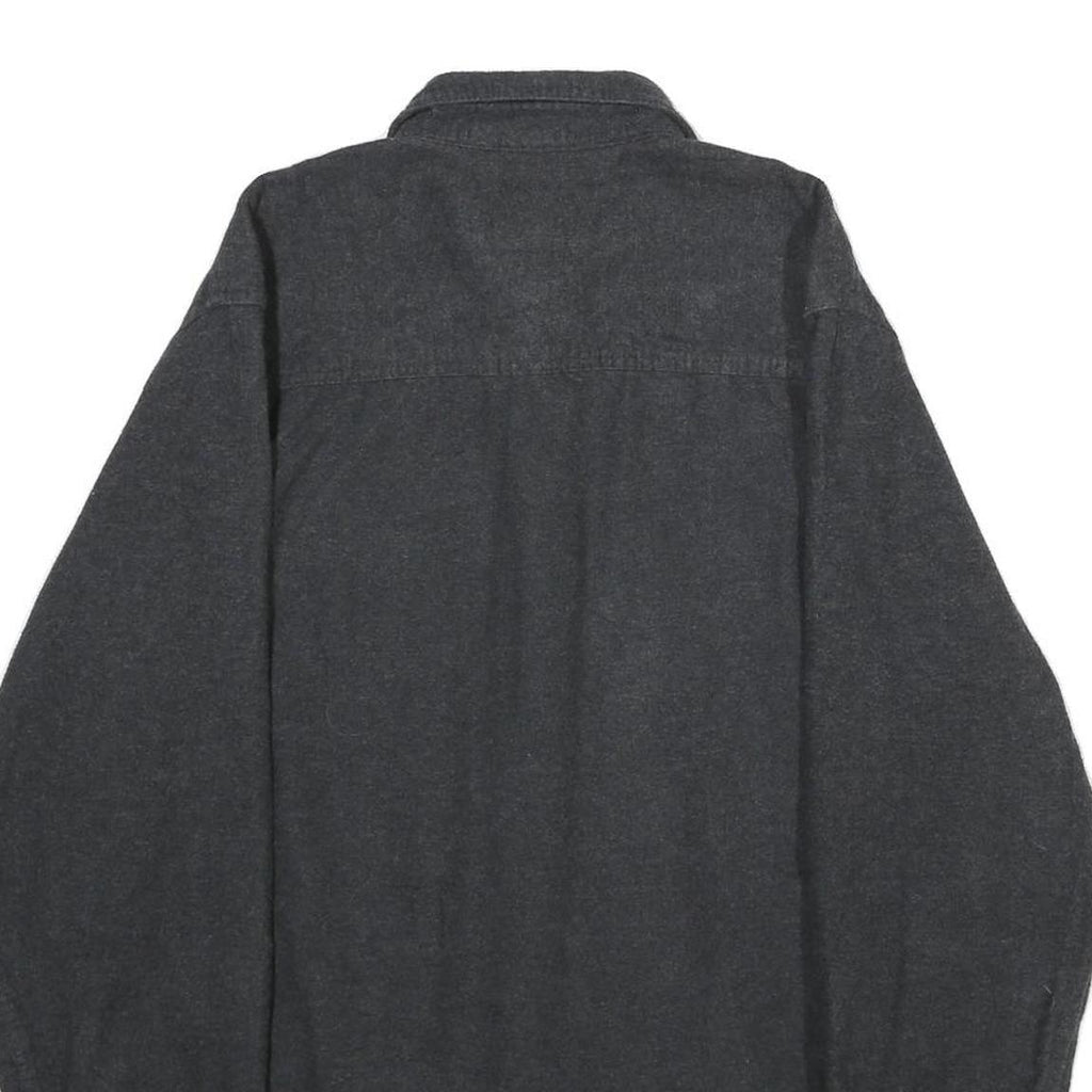 GRIZZLY MOUNTAIN Mens Black Shirt L Cotton Long Sleeve Casual Button Front