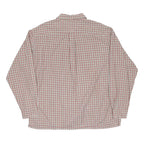 TOMMY HILFIGER Mens Red & White Check Shirt XL Classic Button Cotton Long Sleeve