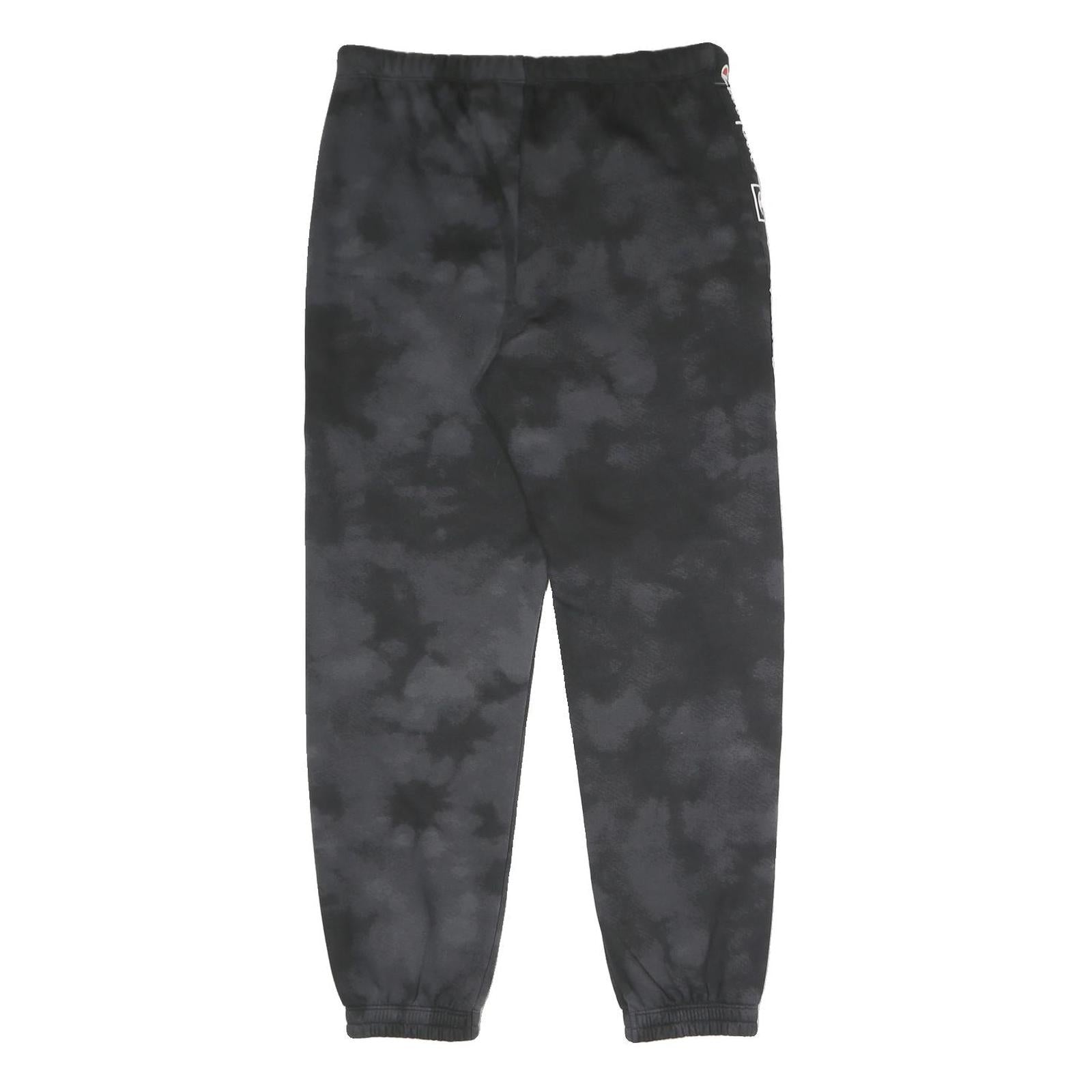 CHAMPION Womens Joggers Black & Grey Tie Dye Logo Tape XL W33 L29 Casual