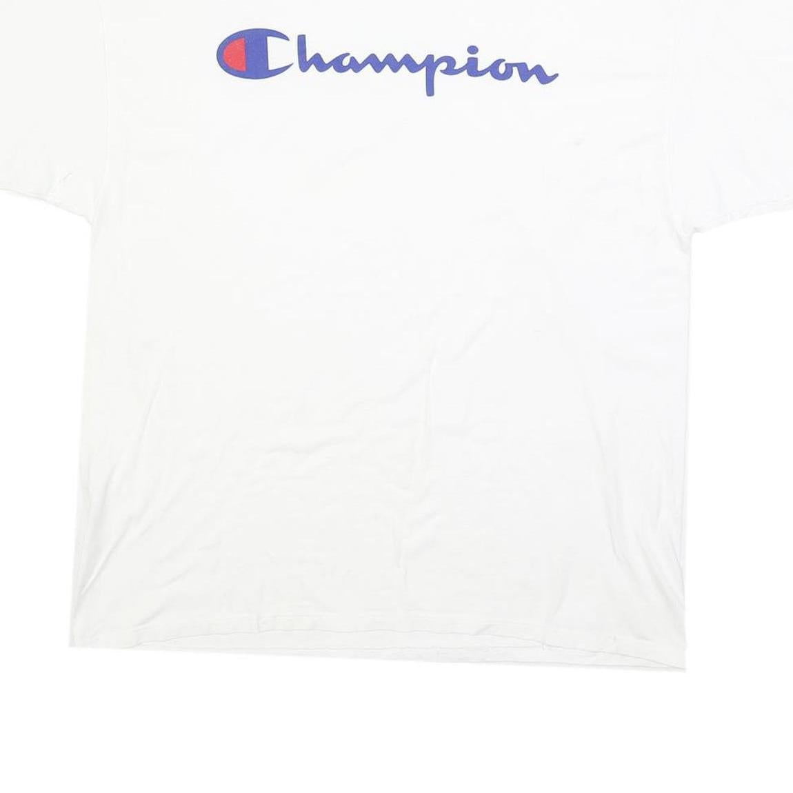 CHAMPION Mens White Cotton Blend Graphic T-Shirt XL Short Sleeve Crew Neck