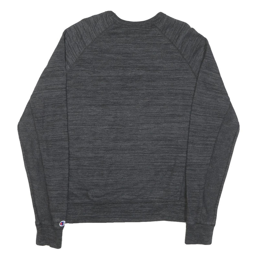 CHAMPION Mens Black Cotton Blend Crew Neck M Logo Sweatshirt Pullover