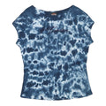 HARLEY DAVIDSON Womens Blue Tie Dye T-Shirt XL Short Sleeve Round Neck