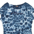 HARLEY DAVIDSON Womens Blue Tie Dye T-Shirt XL Short Sleeve Round Neck