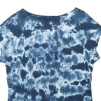 HARLEY DAVIDSON Womens Blue Tie Dye T-Shirt XL Short Sleeve Round Neck