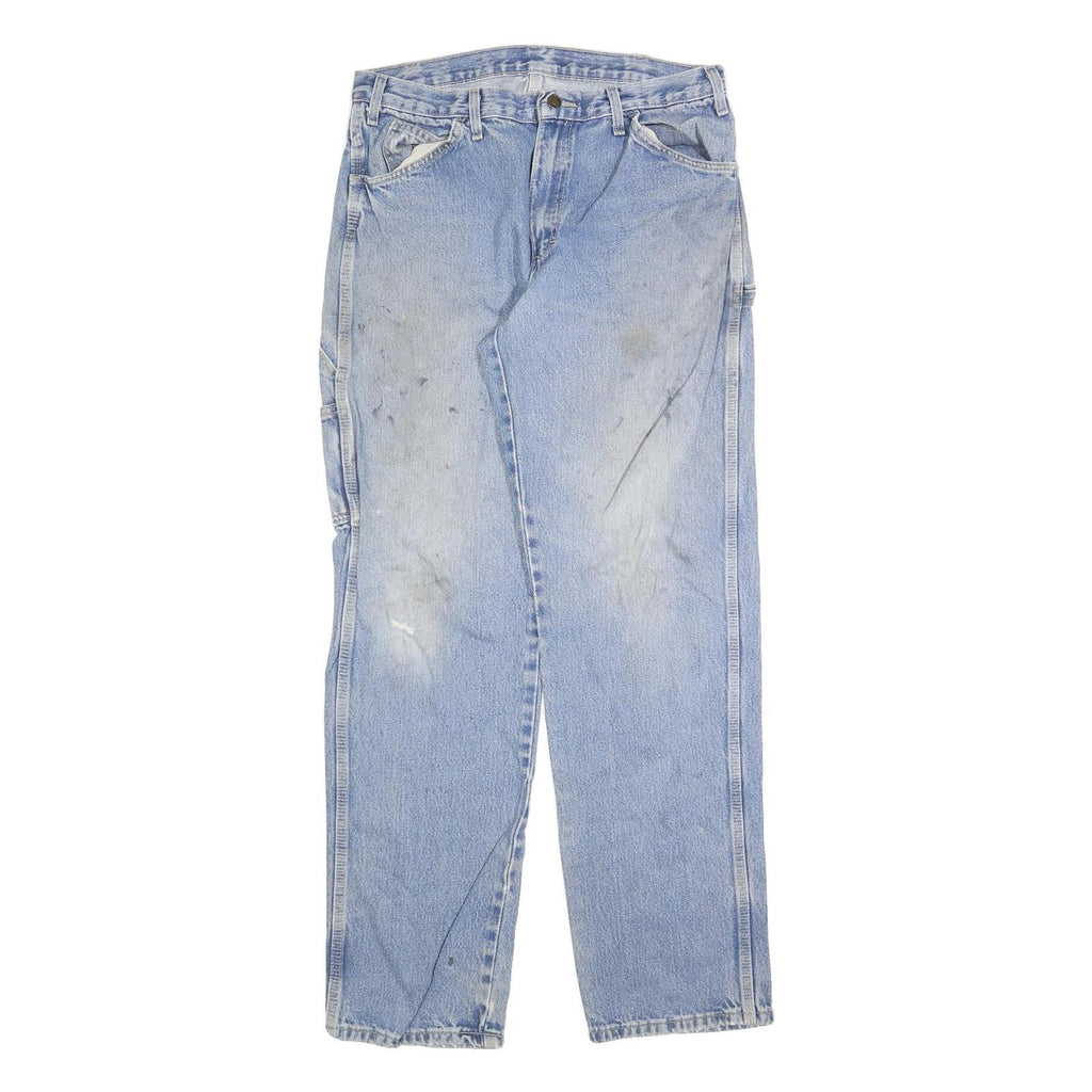 DICKIES Mens Jeans Blue Relaxed Straight Denim Medium W34 L34 Workwear