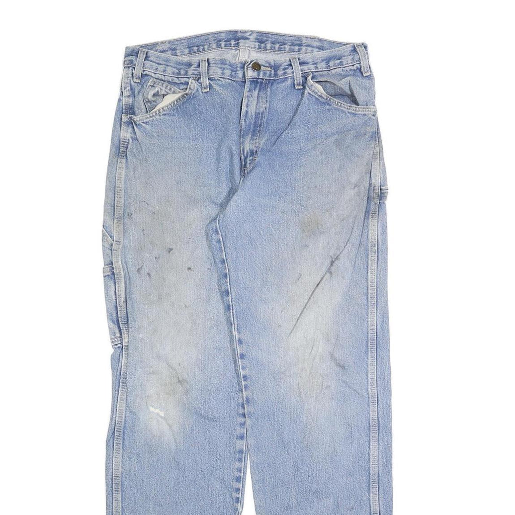 DICKIES Mens Jeans Blue Relaxed Straight Denim Medium W34 L34 Workwear