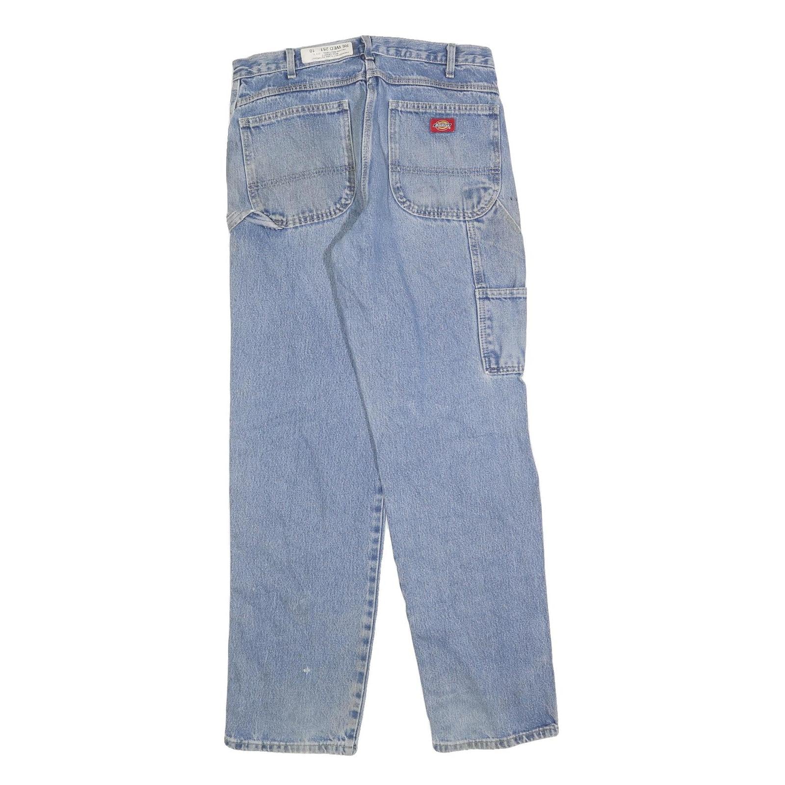 DICKIES Mens Jeans Blue Relaxed Straight Denim Medium W34 L34 Workwear