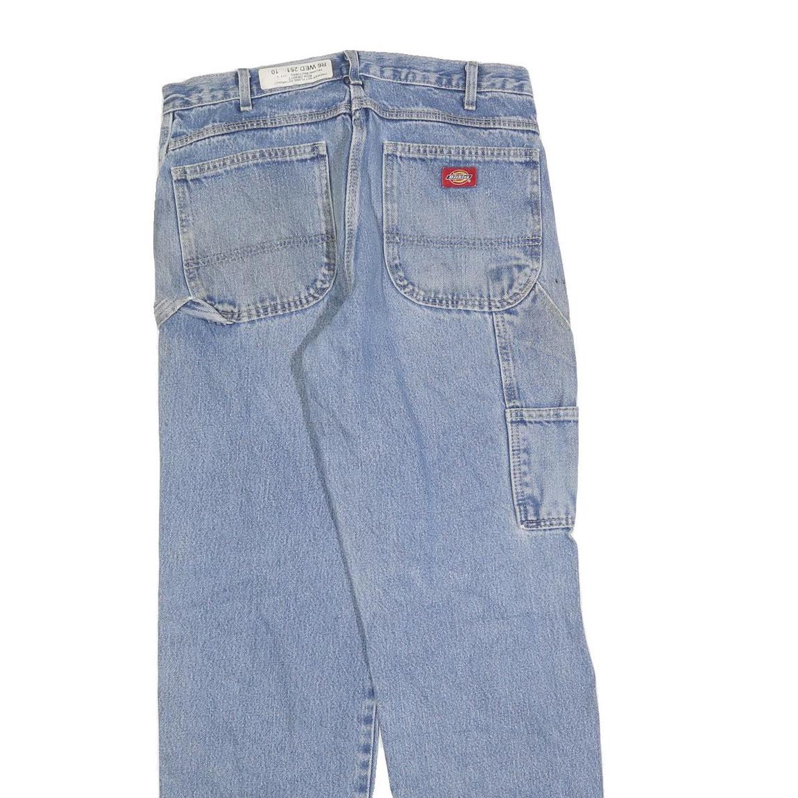 DICKIES Mens Jeans Blue Relaxed Straight Denim Medium W34 L34 Workwear