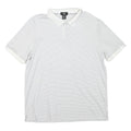 CALVIN KLEIN Mens White & Grey Striped Short Sleeve Polo Shirt L Cotton Blend