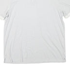 CALVIN KLEIN Mens White & Grey Striped Short Sleeve Polo Shirt L Cotton Blend