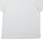 CALVIN KLEIN Mens White & Grey Striped Short Sleeve Polo Shirt L Cotton Blend