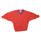 SLOPPY JOES Mens Red & Purple V-Neck M Cotton Blend Sweatshirt Pullover