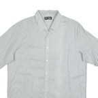 DARIO MONTI Mens Light Grey Shirt L Polyester Blend Casual Button-Up