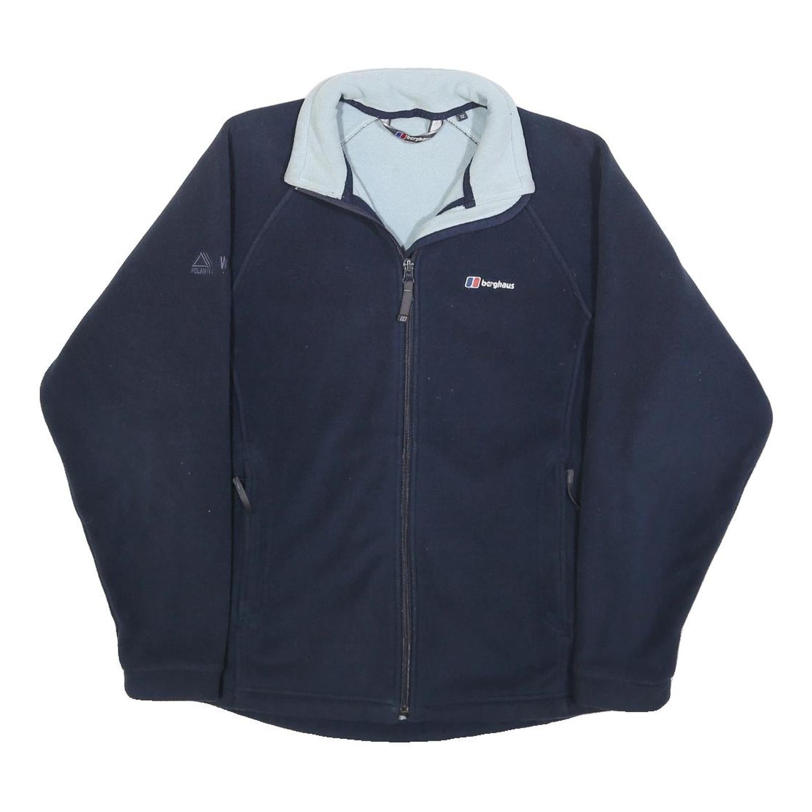 BERGHAUS Womens Navy Blue Fleece Jacket M Polyester Zip Outdoor Casual Warm