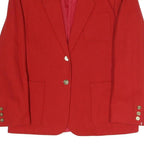 HARRINGTON Womens Red Tailored Blazer UK 10 Cotton Blend Woven Plain Button