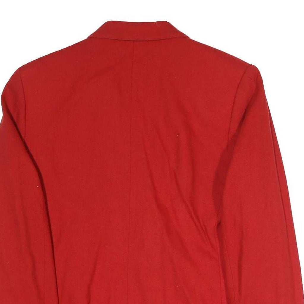 HARRINGTON Womens Red Tailored Blazer UK 10 Cotton Blend Woven Plain Button